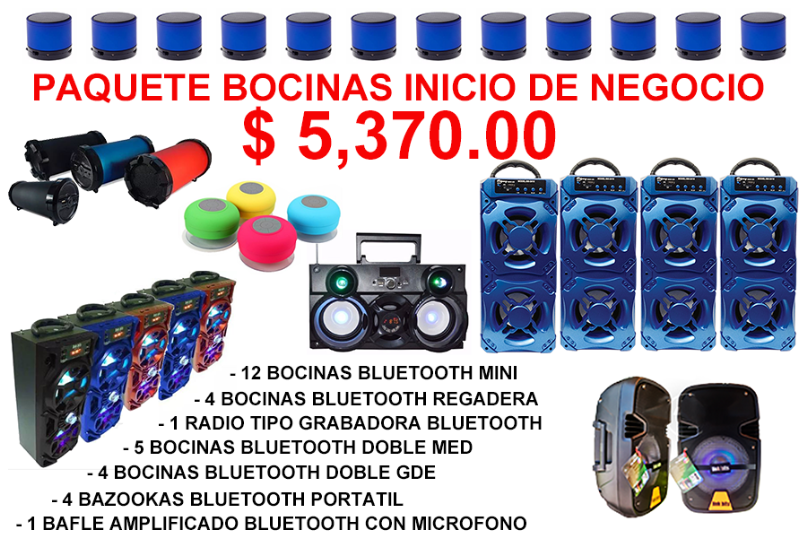 paquete inicio de negocios bocinas bluetooth