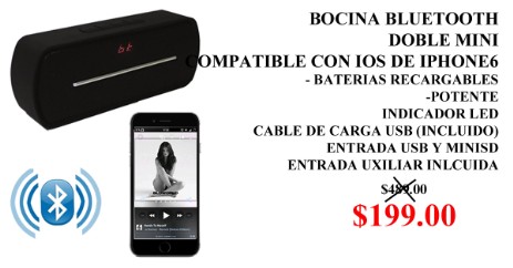 bocina bluetooth doble para iphone 6